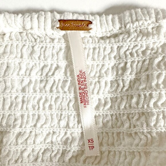 Free People Chloe Smocked Tie Neck Cotton Top - Picture 8 of 11